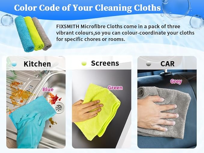FIXSMITH Shop Towels-800 Pack, 12 x 16 in Microfiber Cleaning Cloth, Highly - Image 2