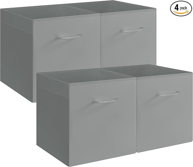 StorageWorks Gray Storage Cubes, 13x13 Storage Cube Bins by StorageWorks