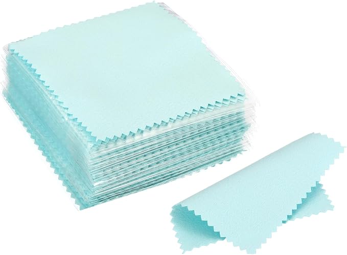 PATIKIL 3.15x3.15" Jewelry Cleaning Cloth, Light Blue by PATIKIL