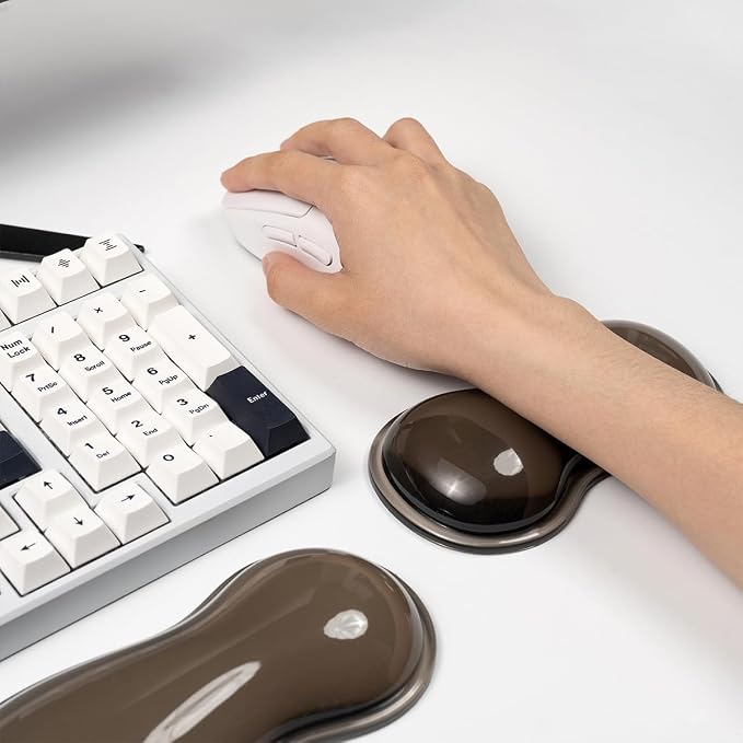 Ergonomic Silicone Gel Keyboard and Mouse Wrist Rest Set – Clear Wrist Rest - Image 7
