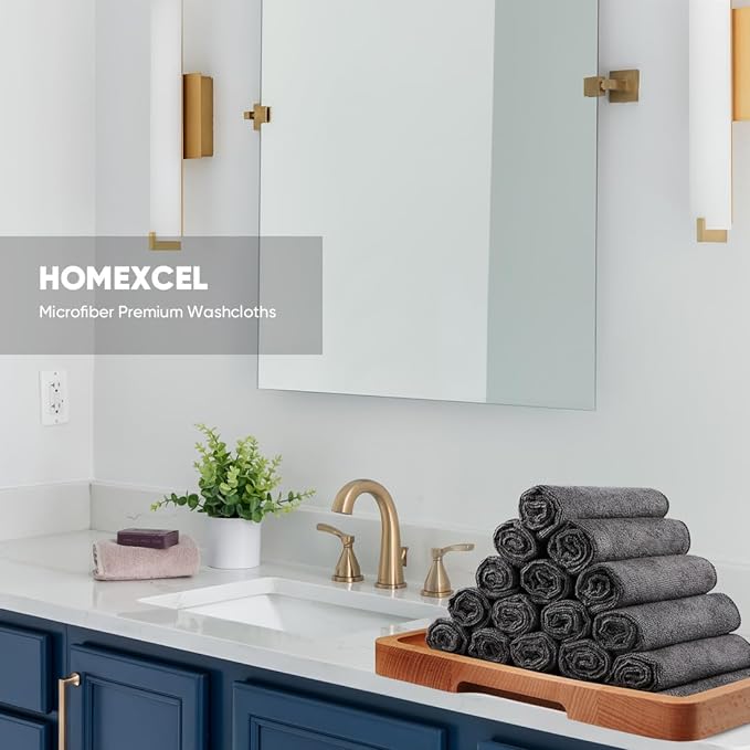 HOMEXCEL Microfiber Washcloths 12 Pack, Highly Absorbent and Soft Face Towel - Image 5