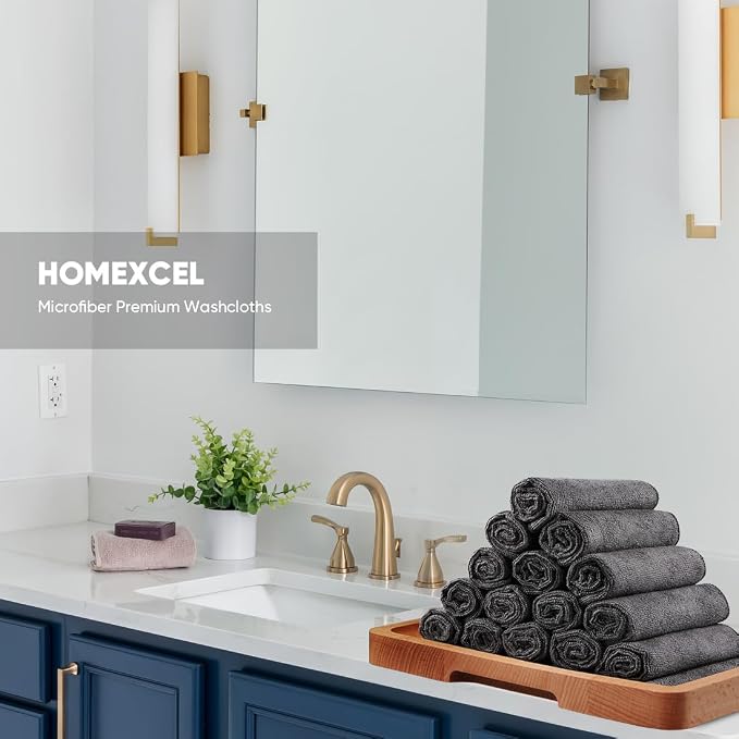 HOMEXCEL Microfiber Washcloths 24 Pack, Highly Absorbent and Soft Face Towel - Image 6