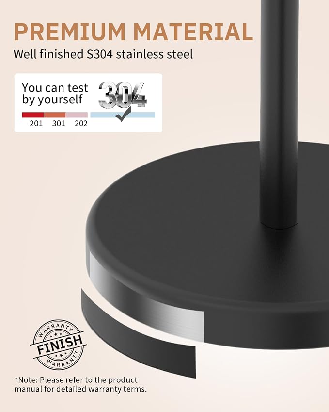 BWE Bathroom Toilet Paper Holder Stand Matte Black SUS304 Stainless Steel RV - Image 7
