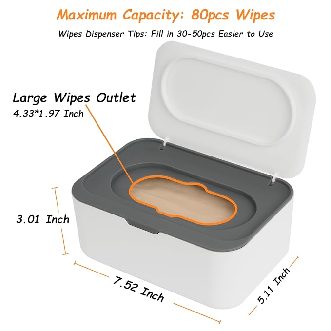 Wipes Dispenser, Wipe Holder for Baby & Adult, Seposeve Refillable Baby Wipe - Image 6