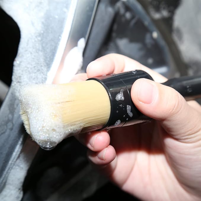 3pcs Car Detailing Brushes Set, Boars Hair Auto Car Detail Brush Kit No Scratch - Image 6
