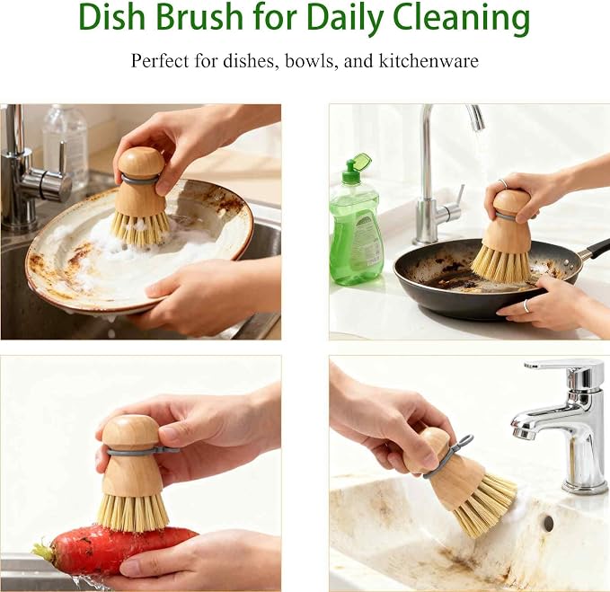 Dish Brush for Everyday Use, Dish Scrub Brush, Wooden Dish Brush, Dish Brush - Image 2