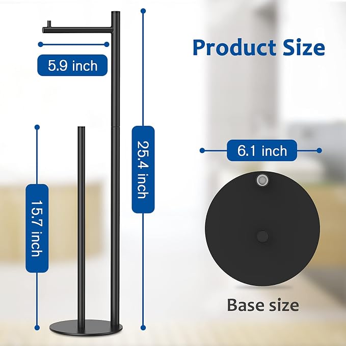 Toilet Paper Holder Stand, Bathroom Toilet Paper Roll Holder Stand - Image 2
