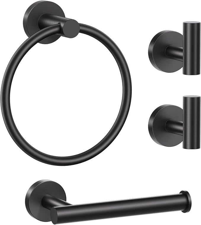 Lairuier Bathroom Hardware Set, 4-Piece Towel Bar Set Include Toilet Paper by LairuierBathroomHardwareSet