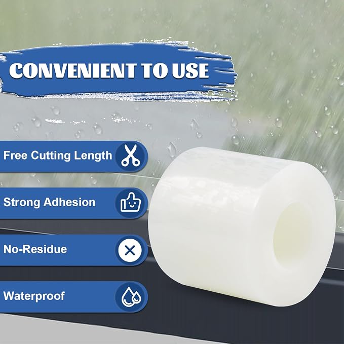 Transparent Weather Sealing Tape 3" x35 Yard, Window Insulation Tape Weather - Image 3