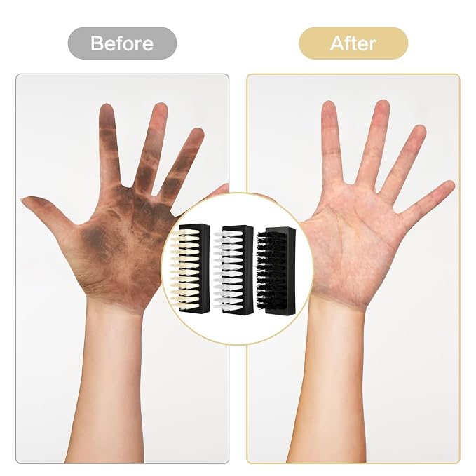 Hand Nail Brush for Cleaning Fingernails, Durable Nylon Firm Stiff Scrub - Image 4