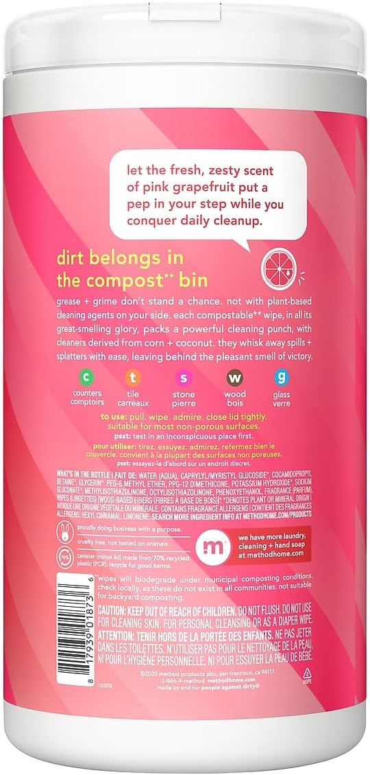 Method All-Purpose Cleaning Wipes, Compostable - Image 2