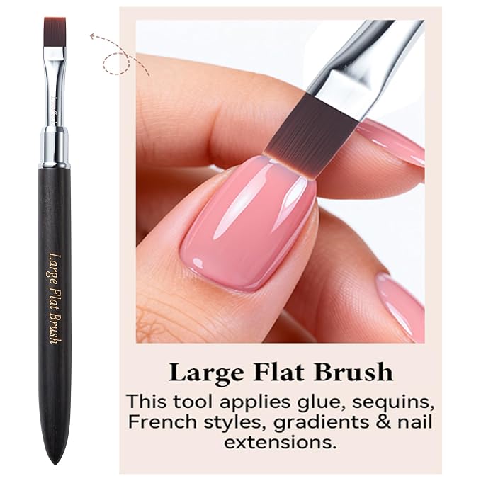 Large Flat Acrylic Nail Brush-Wide Head - Image 4