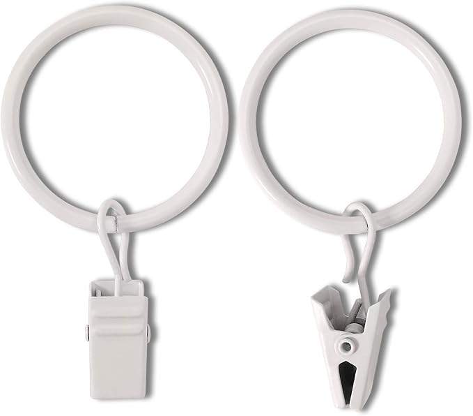 100 Pack Curtain Rings with Clips, Drapery Clips with Rings, Drapes Rings 1.26 - Image 7