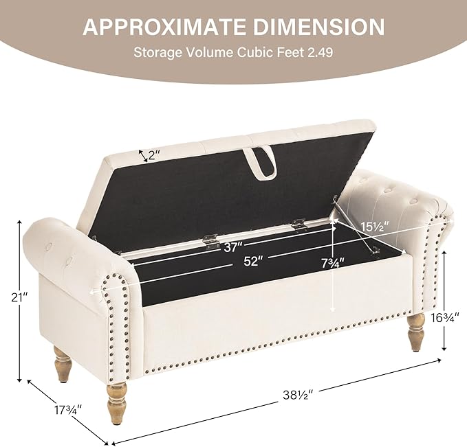Furnimart Storage Bedroom Bench - Image 2