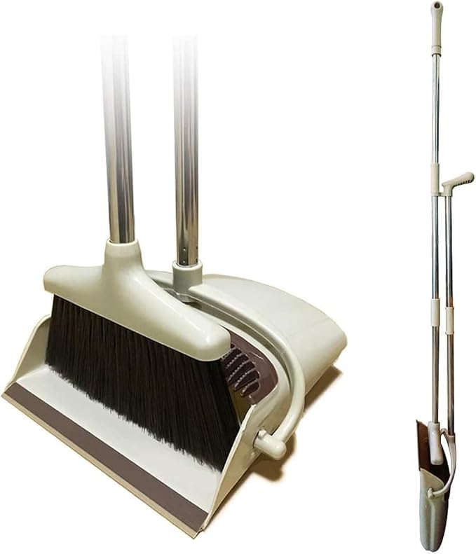Broom and Dustpan Set Lightweight Upright Lobby Broom and Dust Pan Combo by Ulodimi