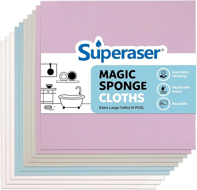 Magic Cloths - Micro-Abrasive Cleaning Pads, Cloth-Style Foam, Tough Stain by SUPERASER