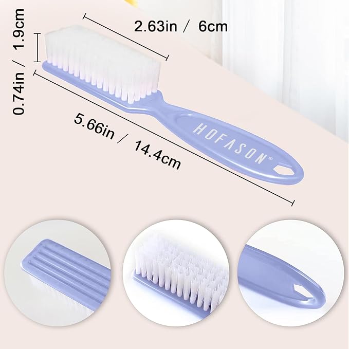 HOFASON 6 Pack Nail Brush for Cleaning Fingernails, Nail Brush Handle Grip - Image 3
