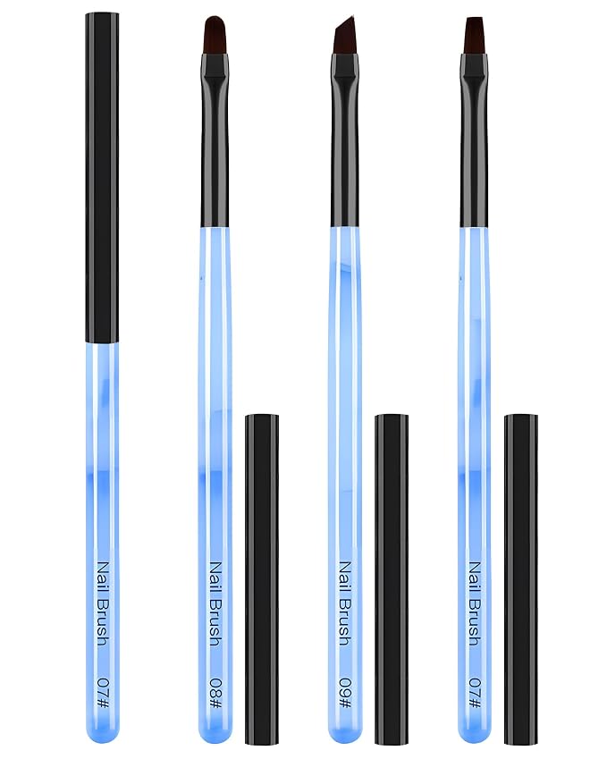 3PCS Nail Art Clean Up Brushes, Round/Angled/flat Acetone Resistant Gel Nail by AMilHiTon