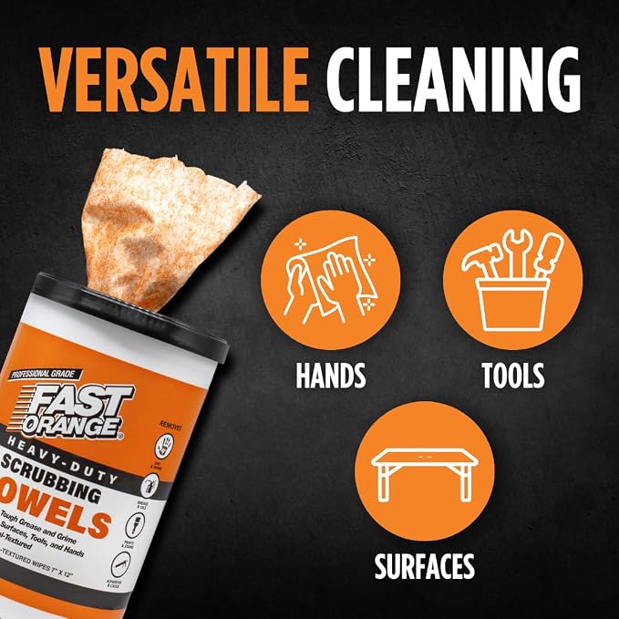 Fast Orange Heavy Duty Scrubbing Towels Removes Tough Grease, Glue and More - Image 3