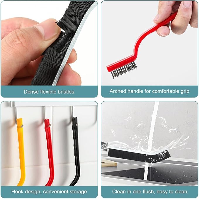 17pcs Crevice Cleaning Brush Set, Bristle Corner Cleaning Brush Set Household - Image 9