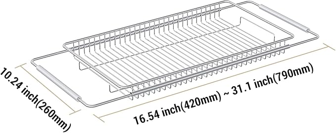 Dish Drying Rack, Stainless Steel Extendable Organizer - Image 2