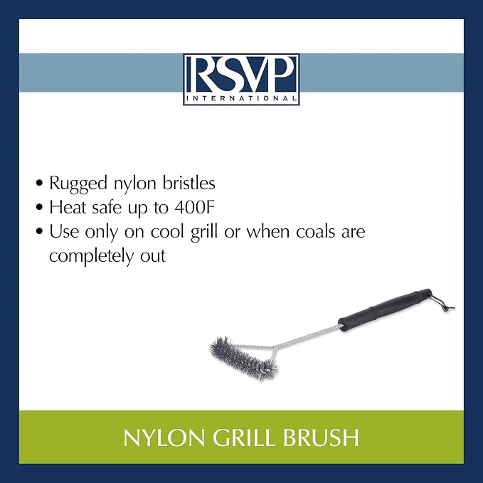 RSVP International Barbeque Grilling Collection Grill Cleaning Tool, Nylon Brush - Image 5