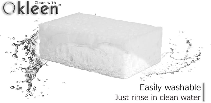 White Multi Use Scrub Sponges. Made in Europe. 9 Pack, 4.3x2.8x1.4 inches. - Image 3
