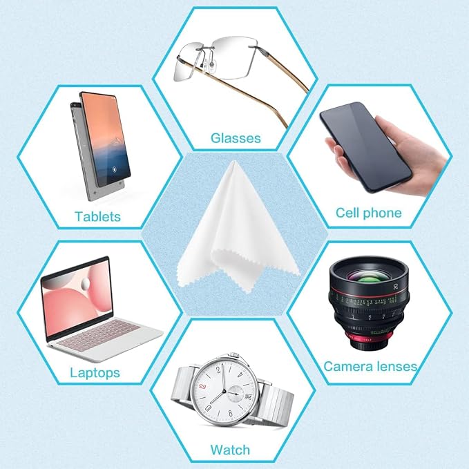 Eyeglass Cleaning Cloth Glasses Cleaner 12Pack Microfiber Lens Cleaner Eyewear - Image 4