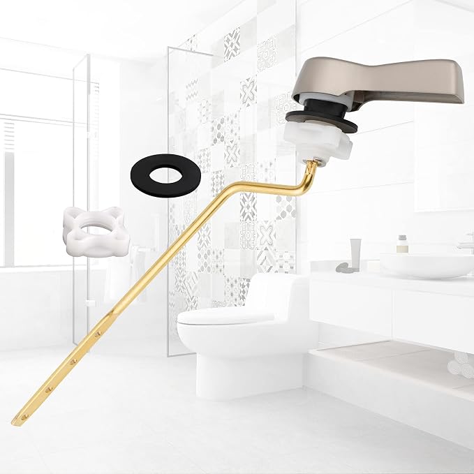 Hibbent Universal Metal Side Mount Toilet Handle Replacement Kit, Brass Toilet - Image 7