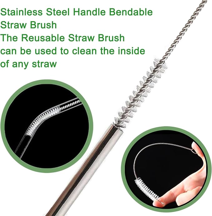 Straw Cleaner Brush Long 10 inch, 10-PCS Straw Brush of Bristles Diameter - Image 6