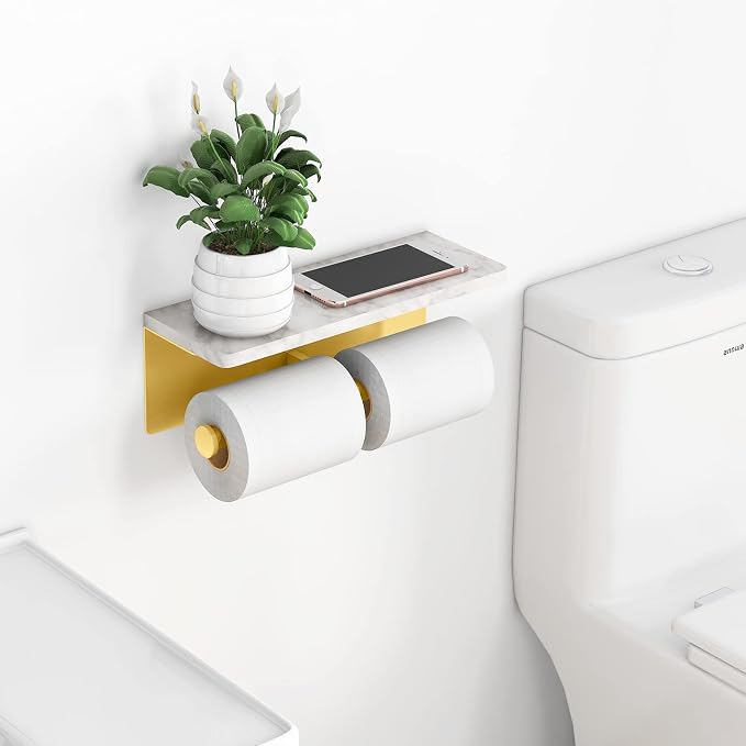 Brushed Gold Toilet Paper Holder - Image 2