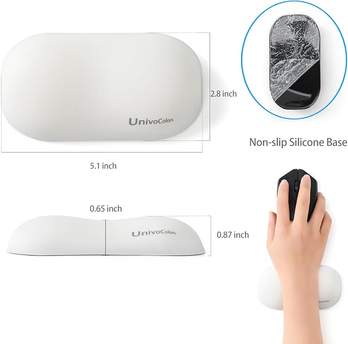 UnivoColors Design-Wave Wrist Rest, Artificial Sheepskin+Memory - Image 4
