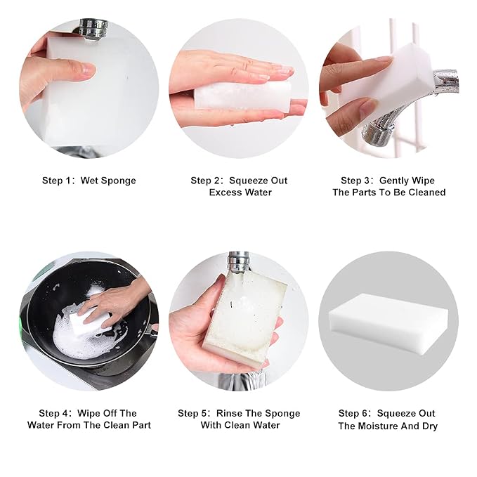 Magic Erasers Sponge, 100 Pack Extra Premium Melamine Sponge Foam Cleaning Pads - Image 3