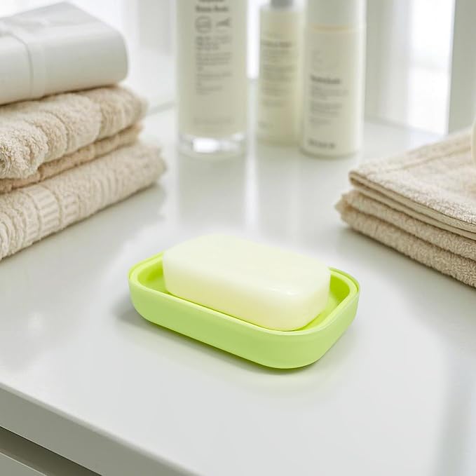 Double Layer Draining Soap Dish, Plastic Dishwashing Sponge Soap Holder - Image 6