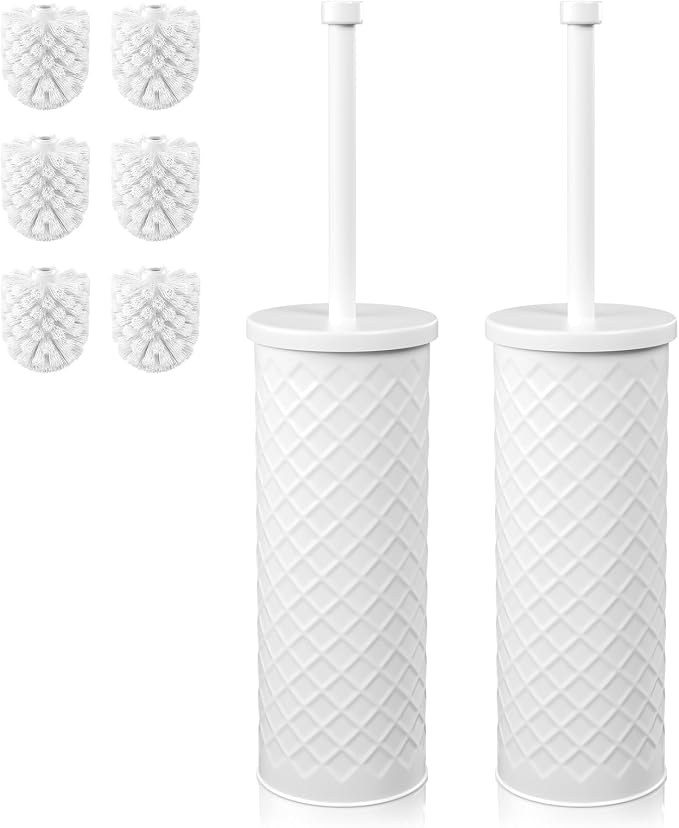 Toilet Bowl Brush and Holder Set 2 Pack by Bathway