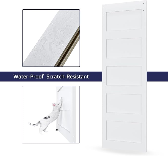 Double 32" x 84" White Barn Door - Image 6