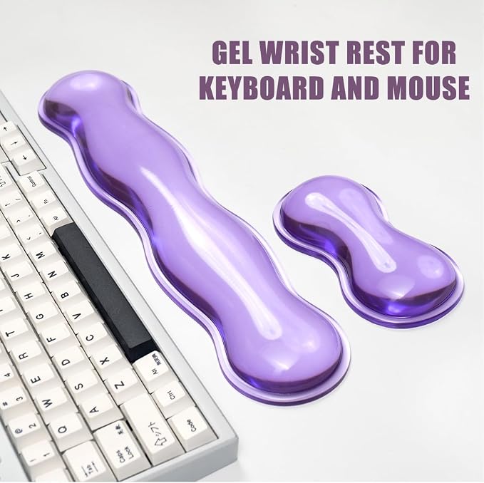 Ergonomic Silicone Gel Keyboard and Mouse Wrist Rest Set – Clear Wrist Rest - Image 5