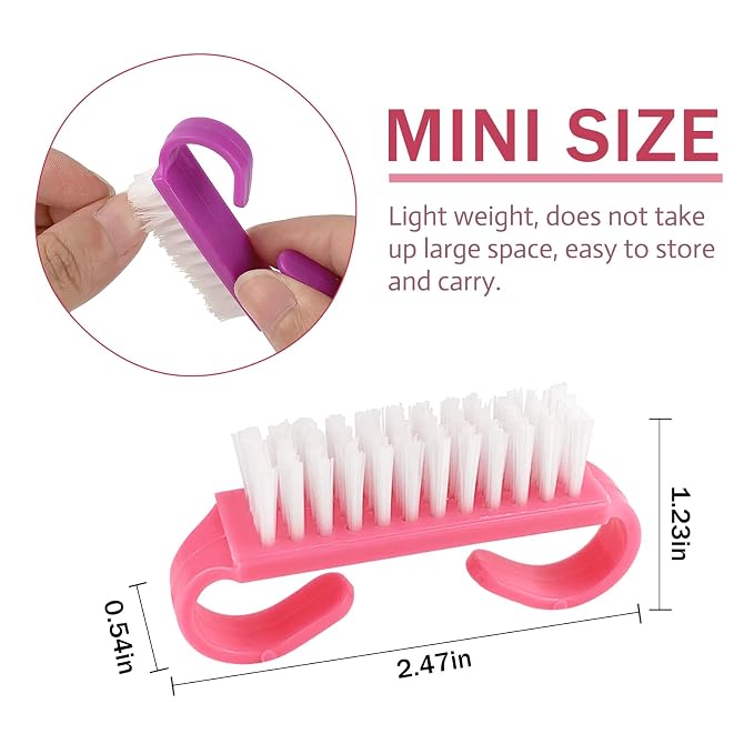 Travel Size Handle Grip Nail Brushes, 24 Pack Nail Cleaning Brushes, Hand Scrub - Image 2