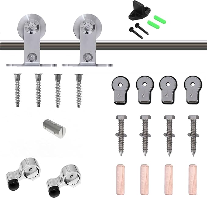 TSMST 4FT Sliding Barn Door Hardware Kit, Top Mount Stainless Steel Heavy Duty - Image 6