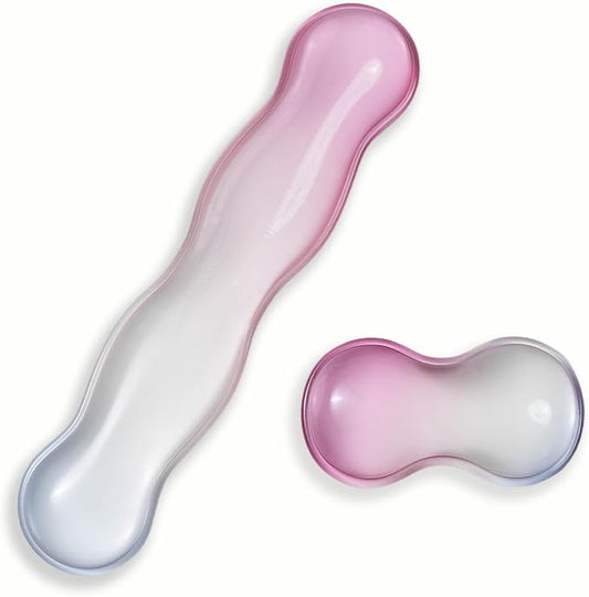 Ergonomic Gel Keyboard and Mouse Wrist Rest Set – Clear Wrist Rest by Sumgsn