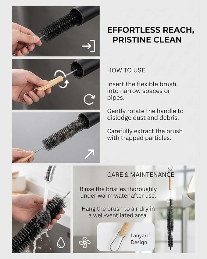 Dryer Vent Cleaning Brush Lint Cleaner Remover, Bendable Dust Pet Hair Gap Home - Image 9