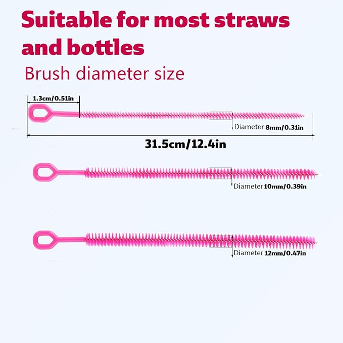 4pcs Straw Cleaner Brushes for Stanley, 8mm/0.31 Inch, 10mm/0.39 Inch, - Image 2
