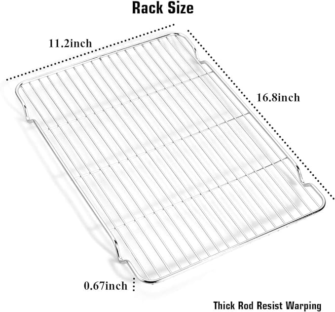 Wildone Baking Sheet & Rack Set, Stainless Steel Cookie Pan - Image 5
