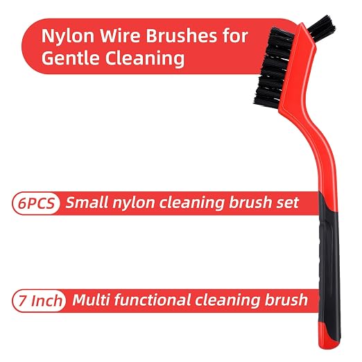 6 Pack Nylon Brush for Cleaning Small Cleaning Brushes Mini Nylon Brush Set for - Image 4