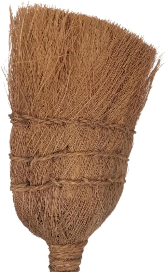 Palm Fiber Handheld Small Broom, Natural Bristle, Handmade Mini Fireplace Broom - Image 5
