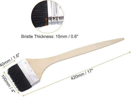 uxcell 3pcs Bent Radiator Paint Brush 4" Width Curved Wall Paint Soft Bristle - Image 2