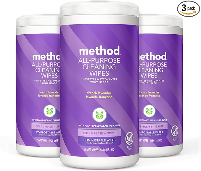 Method All-Purpose Cleaning Wipes, French Lavender, Compostable by method
