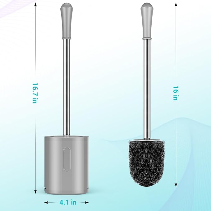 Toilet Brush and Holder, 3 Pack Compact Size Toilet Bowl Brush - Image 2