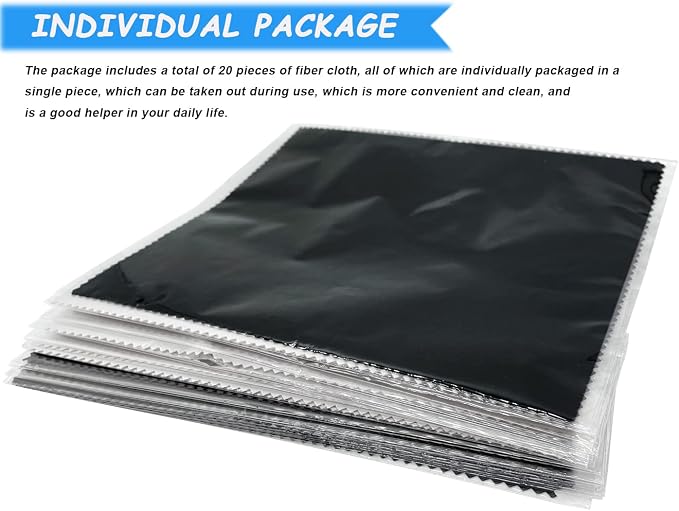 Microfiber Cleaning Cloths 20 Pack in Individual Vinyl Pouch, CKANDAY Glasses - Image 7