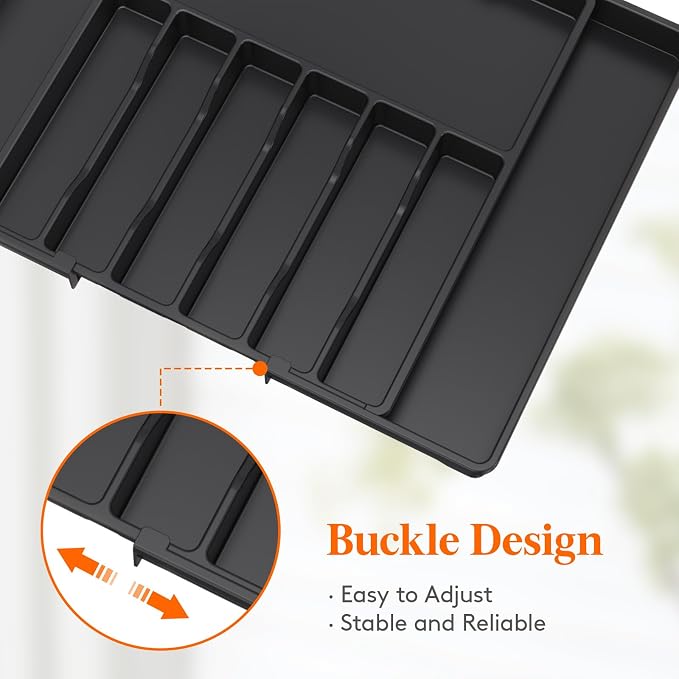 Lifewit Silverware Drawer Organizer, Expandable from 16.9 to 30 inches - Image 7